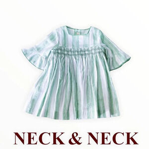 NECK & NECK | Green | Spanish Smocked Linen Dress